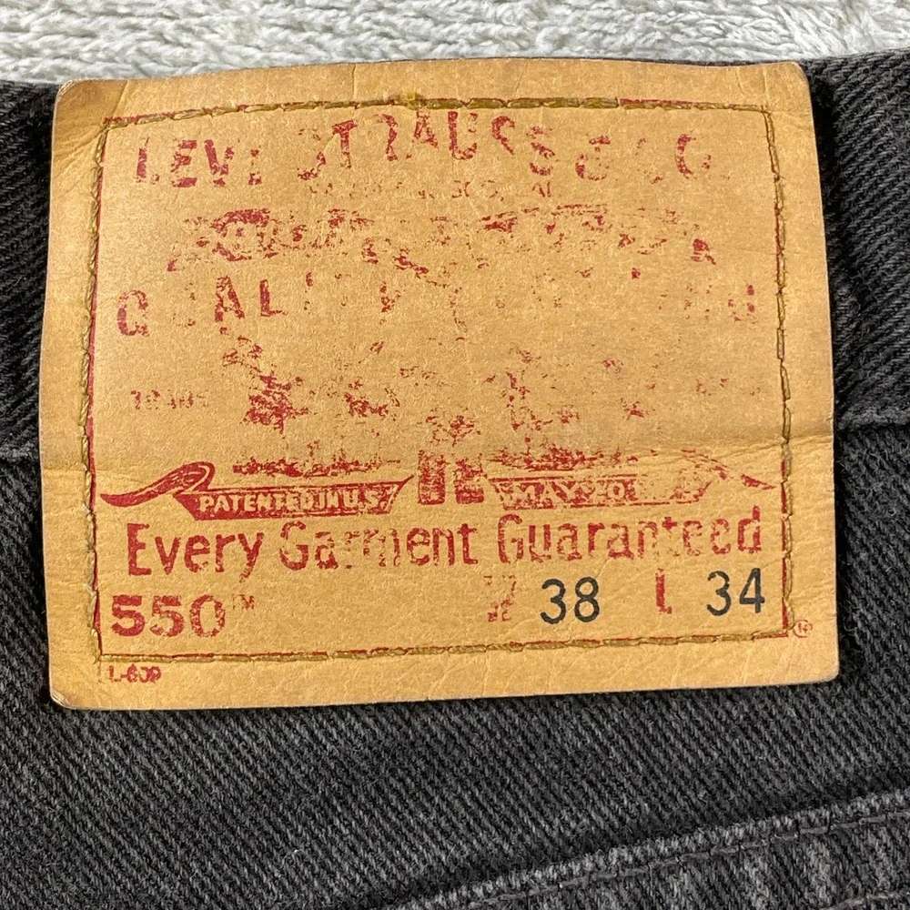 Vintage Levis 550 Jeans Mens 32x34 Faded Black‎ Relaxed Fit Denim Y2K Punk 36x34